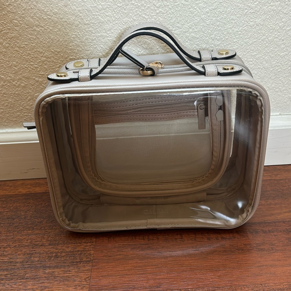 Calpak Medium Clear Cosmetic Case - Stone
